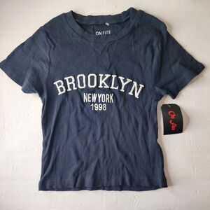 Tshirt Women SMALL BROOKLYN NEW YORK NAVY BLUE